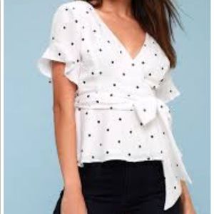 Peplum polka dot blouse